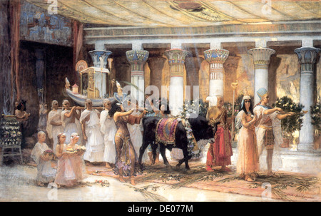 "Die Prozession der Heiligen Stier Apis, Ende 19. / Anfang 20. Jahrhunderts.  Künstler: Frederick Arthur Bridgman Stockfoto