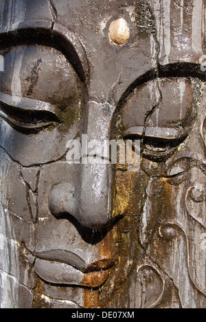 Gesicht des Buddha, Bindi, Brunnen auf Straße, Bezirk Mitte Friedrichstraße, Berlin Stockfoto