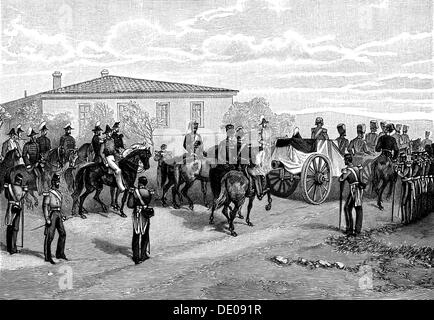 Die Beerdigung von Lord Raglan in der Nähe von Sewastopol, Krim, Russland, 1855.  Künstler: William Simpson Stockfoto