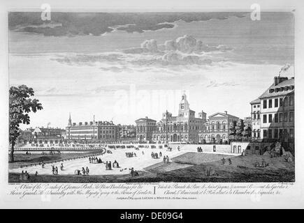 Horse Guards Parade aus dem Südwesten, Westminster, London, 1753. Künstler: Thomas Bowles Stockfoto