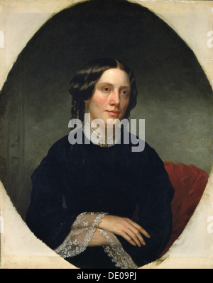 Portrait von Harriet Beecher Stowe (1811-1896), 1853. Artist: Fisher, Alanson (1807-1884) Stockfoto