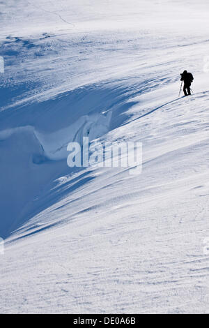 Schnee-Gesims, Fotograf, unten Mt. Chaeserrugg, Toggenburg, Kanton St. Gallen, Schweiz, Europa Stockfoto