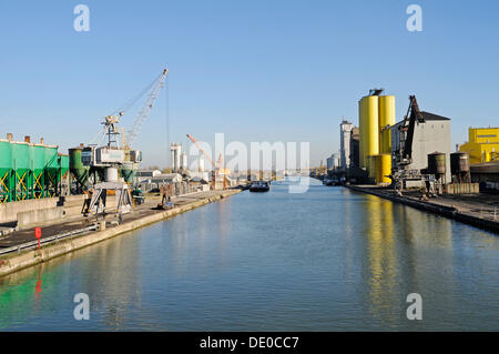 Broekelmann Öl Mühle, Silos, Stadthafen, Hafen, Datteln-Hamm-Kanal, Hamm, Nordrhein-Westfalen, PublicGround Kanal Stockfoto