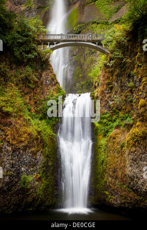 Multnomah Falls entlang der Columbia River Gorge, Oregon USA Stockfoto