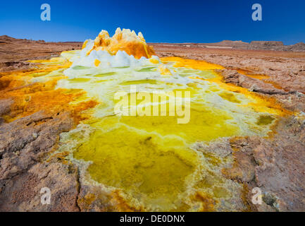 Landschaft, geprägt von Hydro-thermische Aktivität am Vulkan Dallol Stockfoto