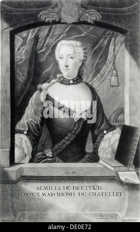 Émilie du Châtelet, 18. Jahrhundert französischer Mathematiker, Physiker und Autor. Artist: Unbekannt Stockfoto