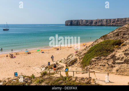 Strand, Praia da Mareta, Sagres, Algarve, Portugal, Europa Stockfoto