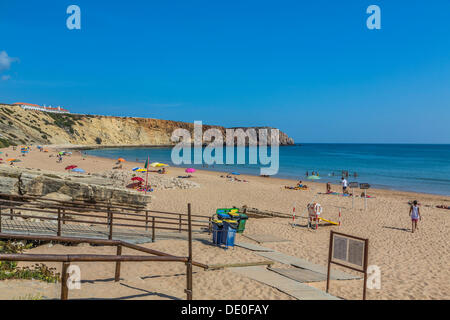 Strand, Praia da Mareta, Sagres, Algarve, Portugal, Europa Stockfoto