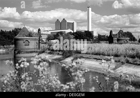 Ehemaligen Fluss Elbe Filtration Wasserfazilität Kaltehofe aus dem Jahr 1893, Hamburg. Stockfoto