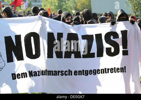 Protestkundgebung gegen einen Neonazi-Marsch in Dortmund, Nordrhein-Westfalen Stockfoto