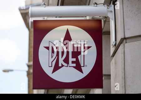 Pret A Manger Food Shop anmelden. Stockfoto