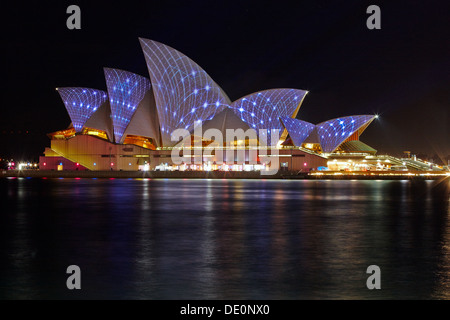 Sydney Opera House während der Vivid Sydney Festival, Australien Stockfoto