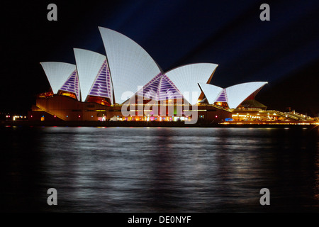 Sydney Opera House während der Vivid Sydney Festival, Australien Stockfoto