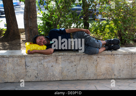 Obdachloser schlafen Stockfoto