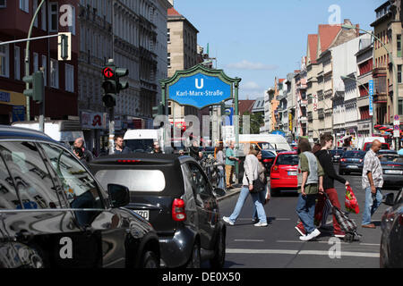 Karl-Marx-Straße, Sanierung Bereich, Berlin-Neukölln, Berlin Stockfoto