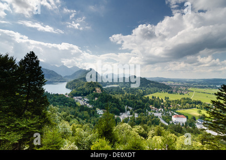 Blick auf Forggensee See im Allgäu. Baviera Stockfoto