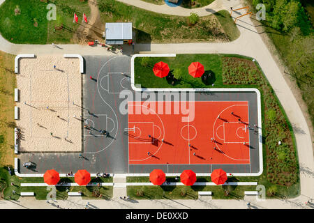 Luftbild, Basketballplatz, Landesgartenschau, Bamberg, Franken, Oberbayern Stockfoto