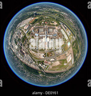 Luftaufnahme, schoss mit einem fisheye-Objektiv, Centro, Neue Mitte, Oberhausen, Ruhrgebiet, Nordrhein-Westfalen Stockfoto