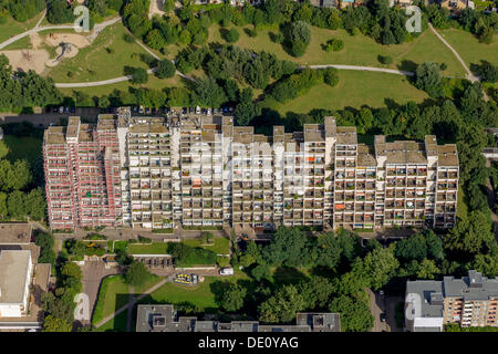 Luftbild, Hannibal-Hochhaus Apartment-Türme renoviert, Dorstfeld, Dortmund, Ruhrgebiet, Nordrhein-Westfalen, Stockfoto