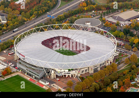 Luftbild, Stadion BayArena, Leverkusen, Rheinland, Nordrhein-Westfalen Stockfoto