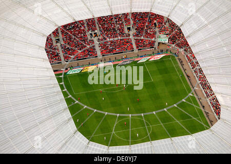 Luftbild, Stadion BayArena, Leverkusen, Rheinland, Nordrhein-Westfalen Stockfoto