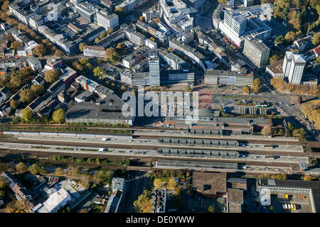 Luftbild, Bochum Hauptbahnhof und Parkplatz, Bochum, Ruhrgebiet, Nordrhein-Westfalen Stockfoto