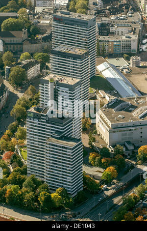 Luftaufnahme, Mülheim Forum, Wolkenkratzer, Apartment-Türme, Mülheim an der Ruhr, Ruhrgebiet, Nordrhein-Westfalen Stockfoto