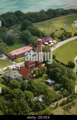 Luftaufnahme, Kap Arkona, Leuchtturm, Schinkelturm, Wittow, auf der Insel Rügen Stockfoto