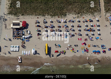 Luftaufnahme, Strand in Binz auf Rügen Stockfoto