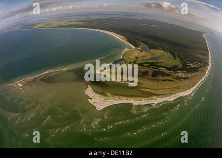 Luftaufnahme, Darßer Ort, Weststrand Strand mit Libbertsee See Stockfoto