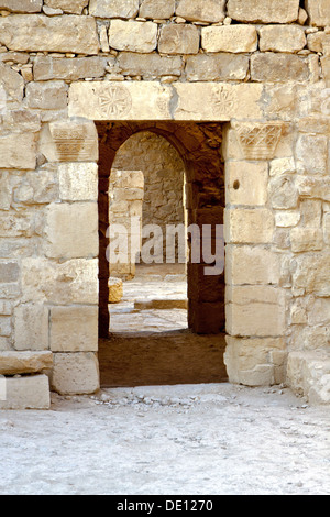 Israel, nördlichen Negev Berg. Ruinen von Shivta, errichtet im 1. Jahrhundert von der Nabatäer. Stockfoto