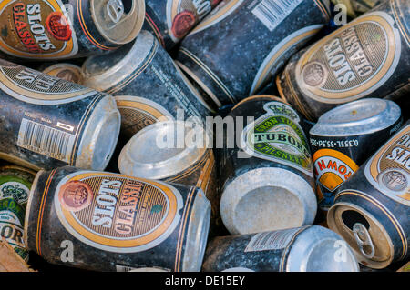 Leere Bierdosen Stockfoto