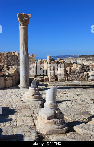 Zypern, Kourion, assyrische Ku-ri-i, antike griechische, lateinische, Curium, historischen, antiken Ausgrabungsstätte, Ruinen Stockfoto