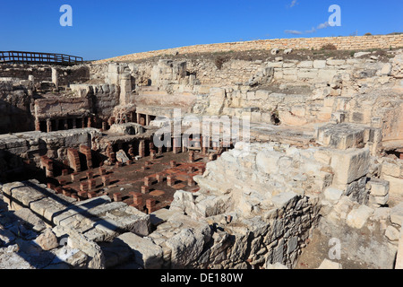 Zypern, Kourion, assyrische Ku-ri-i, antike griechische, lateinische, Curium, historischen, antiken Ausgrabungsstätte, Ruinen, öffentliche Bäder Stockfoto