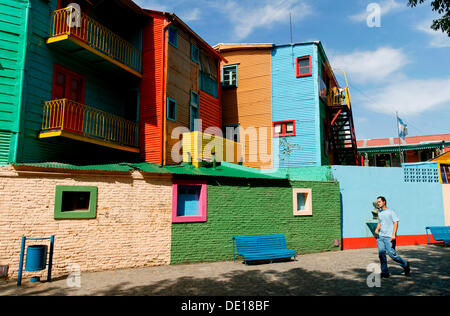 Bunte Häuser, La Boca Bezirk, Buenos Aires, Argentinien, Südamerika Stockfoto