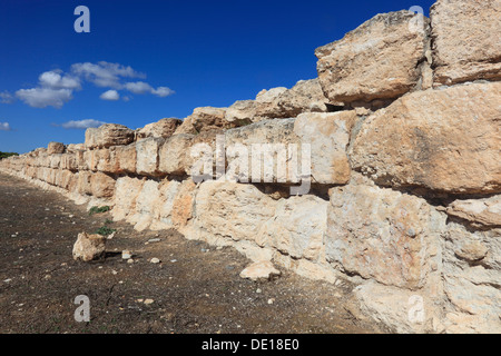 Zypern, Kourion, assyrische Ku-ri-i, antike griechische, lateinische, Curium, historischen, alten Website, alte Wand im Stadion Stockfoto