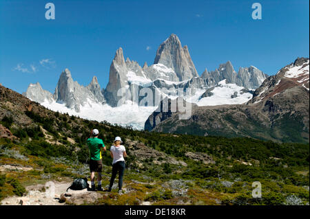 Monte Fitz Roy, in der Nähe von El Chalten, Cordillera, Nationalpark Los Glaciares, UNESCO-Weltkulturerbe, Provinz Santa Cruz Stockfoto