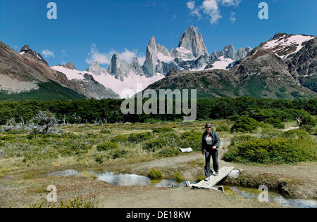 Monte Fitz Roy, in der Nähe von El Chalten, Cordillera, Nationalpark Los Glaciares, UNESCO-Weltkulturerbe, Provinz Santa Cruz Stockfoto