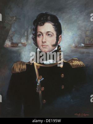 Öl auf Holz Porträt von Commodore Oliver Hazard Perry aus der uns Naval Academy Museumssammlung 6. September 2013. Der 200. Geburtstag des berühmten Seesieg Perrys über die Briten in der Schlacht von See Eric ist 10. September 2013. Stockfoto
