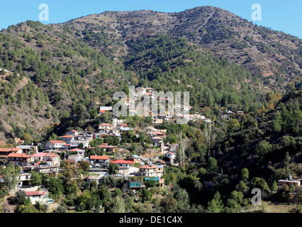 Zypern, Troodos-Gebirge in Zypern Bergdorf eín Stockfoto