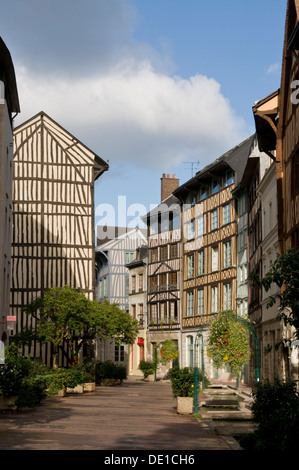 Fachwerkhäuser, Rouen, Normandie, Frankreich Stockfoto