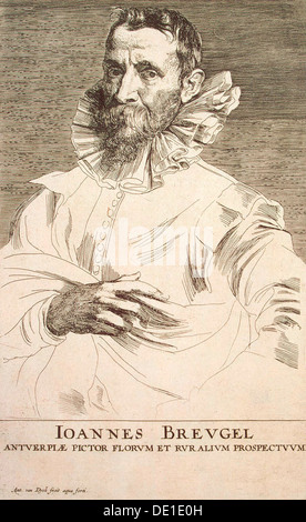 "Portrait of the Artist Jan Brueghel der jüngere" (1601-1678), ersten Drittel des 17. Jahrhunderts. Künstler: Anthony van Dyck Stockfoto