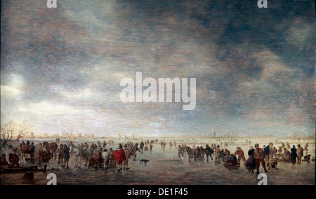 "Eisläufer", 1641.  Künstler: Jan van Goyen Stockfoto