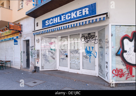 Berlin, Deutschland, geschlossen Schlecker Store am Nettelbeckplatz Stockfoto
