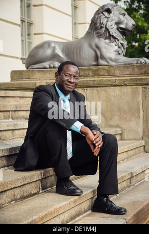 Halle, Deutschland, Karamba Diaby, Bundestag Kandidat der SPD für Halle an der Saale Stockfoto