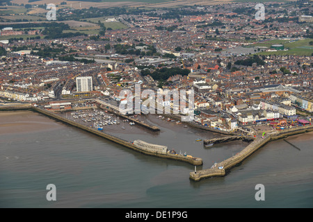 Luftaufnahme von Bridlington Harbour Stockfoto