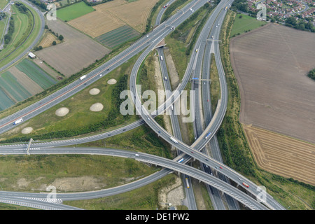 Luftbild der Kreuzung 32A M62 a1 (m) Stockfoto