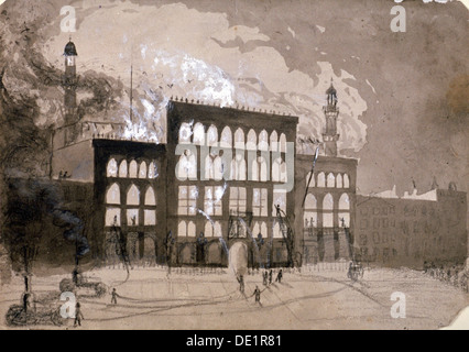 Feuer im Alhambra Theatre, Leicester Square, London, 1882 (1883). Künstler: William Dickes Stockfoto