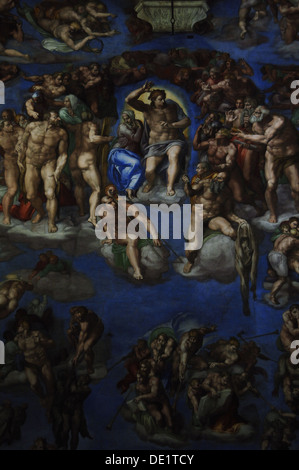 Michelangelo (1475-1564). Italienischer Künstler. Das jüngste Gericht. Unter freiem Himmel. 1536-1541. Mittelteil. Sixtinische Kapelle. Vatikanischen Museen. Stockfoto