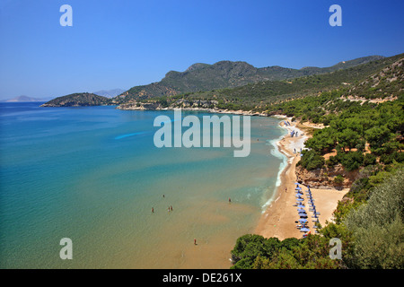 Psili Ammos Strand, direkt neben Kambos (von Marathokampos) Dorf, Insel Samos, Griechenland. Stockfoto